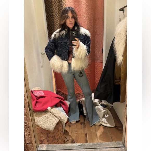 FREE PEOPLE NWT SABINA FUR BOMBER JACKET 🔥 - Picture 9 of 12